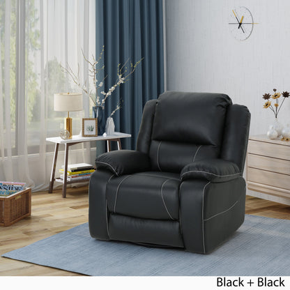 Fauteuil inclinable pivotant en similicuir capitonné Malic par Christopher Knight Home