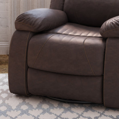 Fauteuil inclinable pivotant en similicuir capitonné Malic par Christopher Knight Home