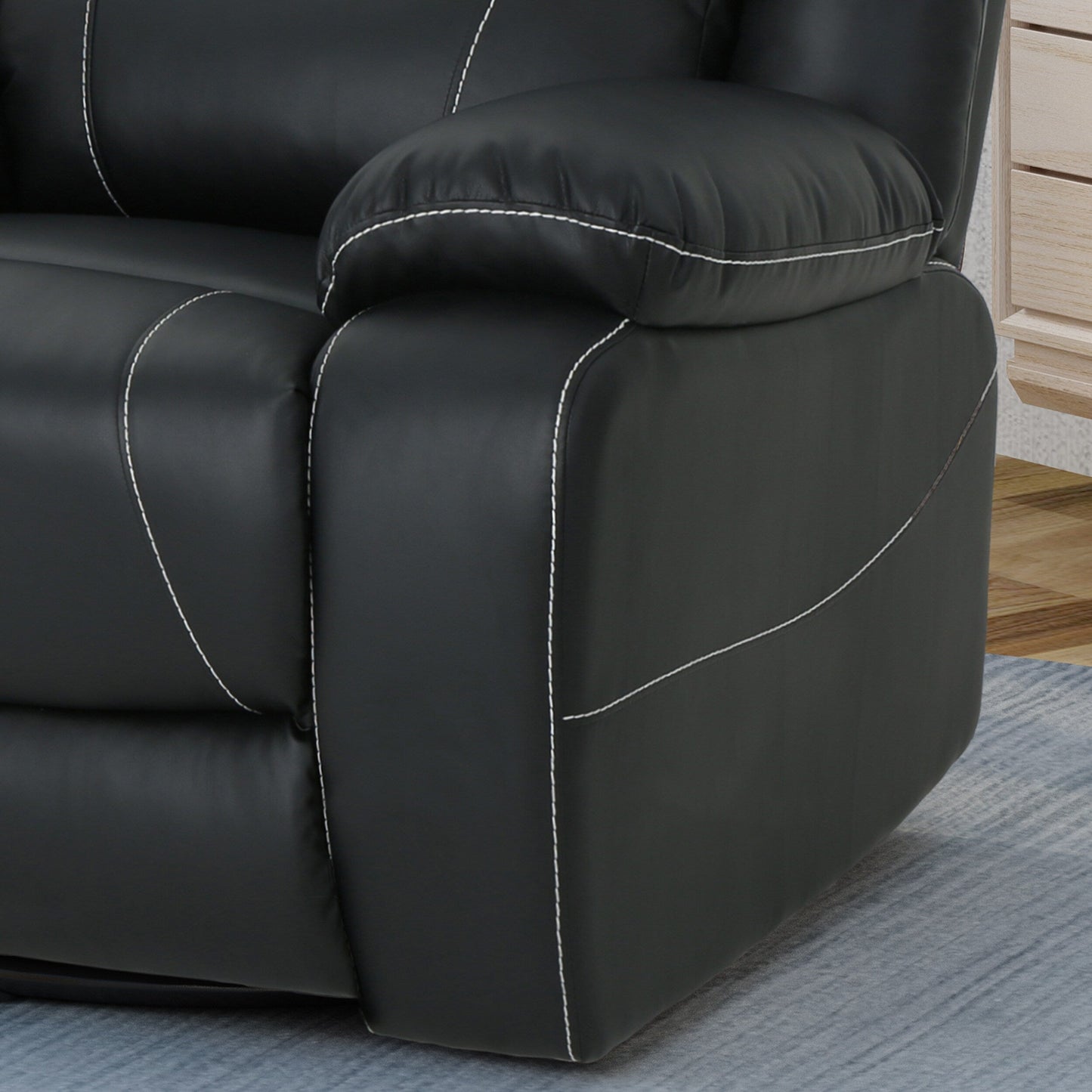 Fauteuil inclinable pivotant en similicuir capitonné Malic par Christopher Knight Home