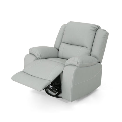 Fauteuil inclinable pivotant en similicuir capitonné Malic par Christopher Knight Home