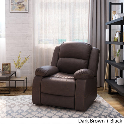 Fauteuil inclinable pivotant en similicuir capitonné Malic par Christopher Knight Home