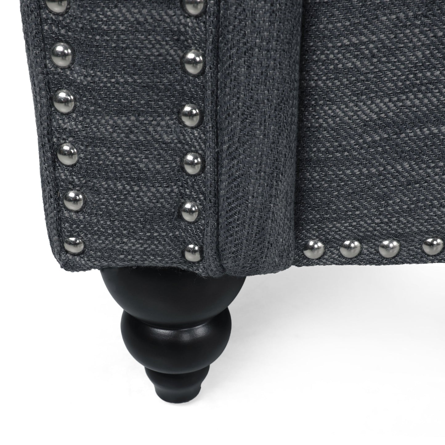 Canapé 3 places Manbow en tissu avec coussin et bordure cloutée par Christopher Knight Home