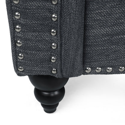 Canapé 3 places Manbow en tissu avec coussin et bordure cloutée par Christopher Knight Home