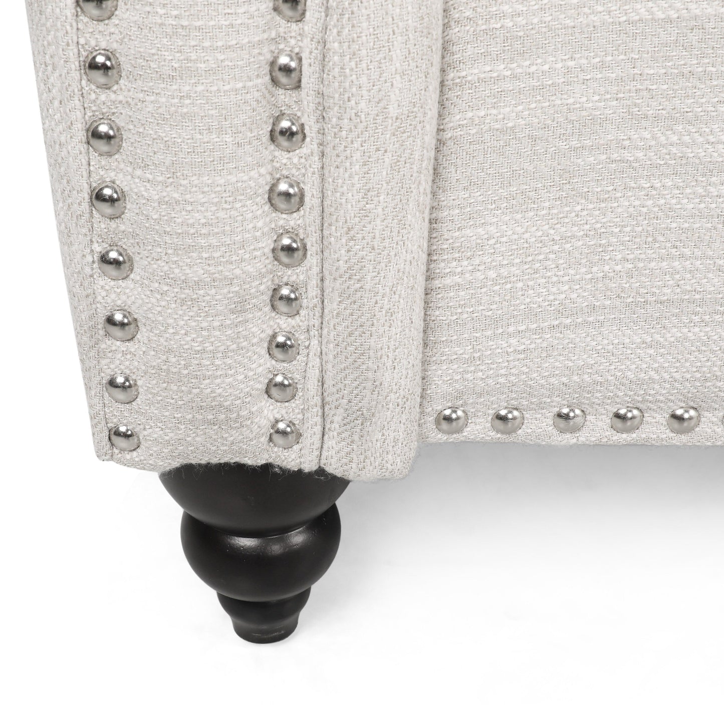 Canapé 3 places Manbow en tissu avec coussin et bordure cloutée par Christopher Knight Home