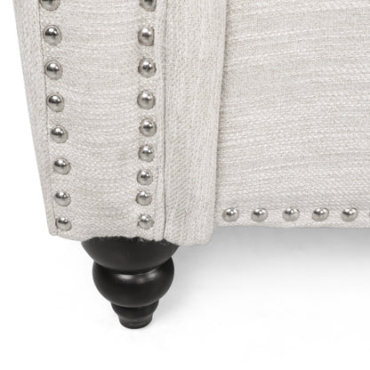 Canapé 3 places Manbow en tissu avec coussin et bordure cloutée par Christopher Knight Home