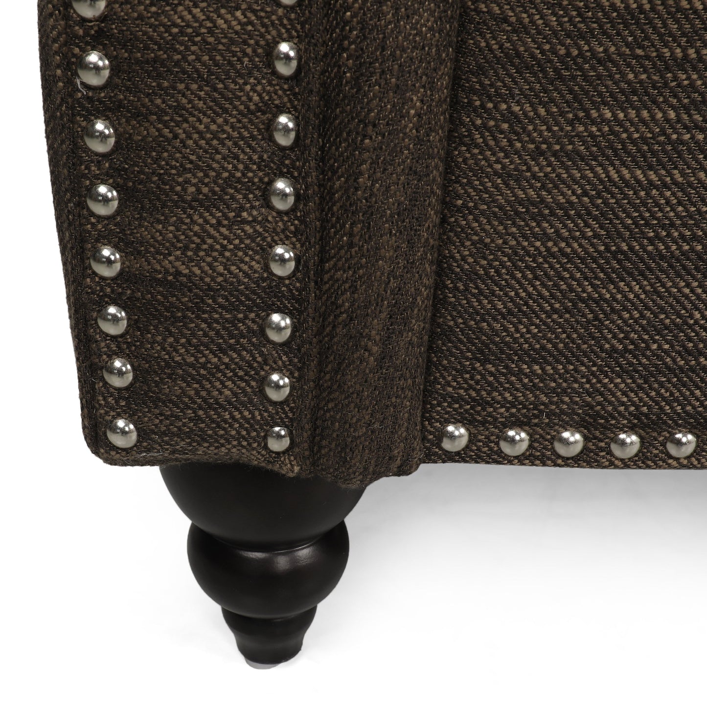 Canapé 3 places Manbow en tissu avec coussin et bordure cloutée par Christopher Knight Home