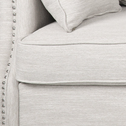 Canapé 3 places Manbow en tissu avec coussin et bordure cloutée par Christopher Knight Home