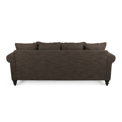 Canapé 3 places Manbow en tissu avec coussin et bordure cloutée par Christopher Knight Home