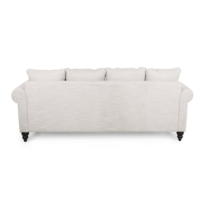 Canapé 3 places Manbow en tissu avec coussin et bordure cloutée par Christopher Knight Home