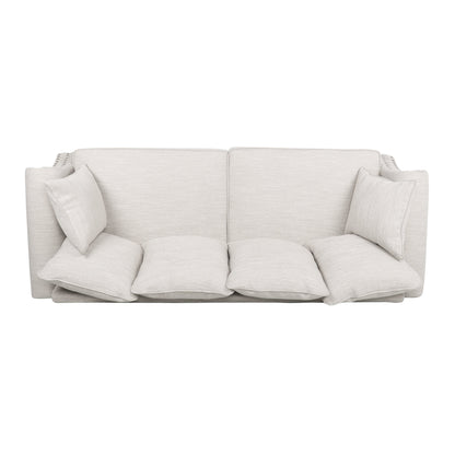 Canapé 3 places Manbow en tissu avec coussin et bordure cloutée par Christopher Knight Home