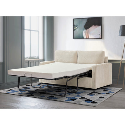 Canapé-lit Manchester en velours côtelé polyester 70 pouces avec accoudoirs carrés