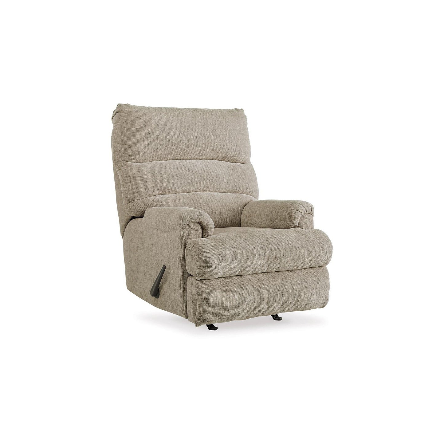 Fauteuil inclinable à bascule manuel Mansi, tissu polyester tissé tweed gris crépuscule