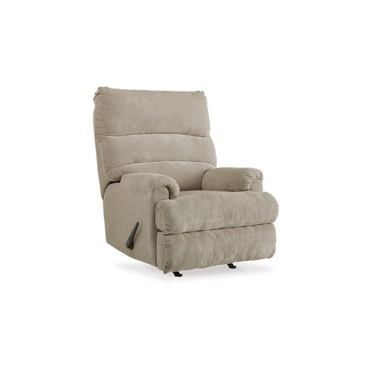Fauteuil inclinable à bascule manuel Mansi, tissu polyester tissé tweed gris crépuscule