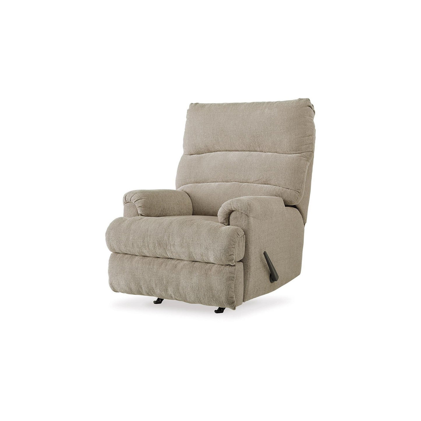 Fauteuil inclinable à bascule manuel Mansi, tissu polyester tissé tweed gris crépuscule