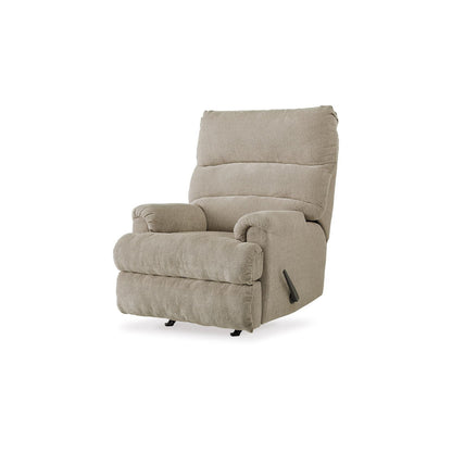 Fauteuil inclinable à bascule manuel Mansi, tissu polyester tissé tweed gris crépuscule