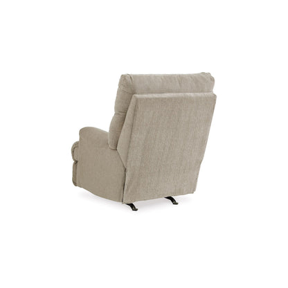 Fauteuil inclinable à bascule manuel Mansi, tissu polyester tissé tweed gris crépuscule