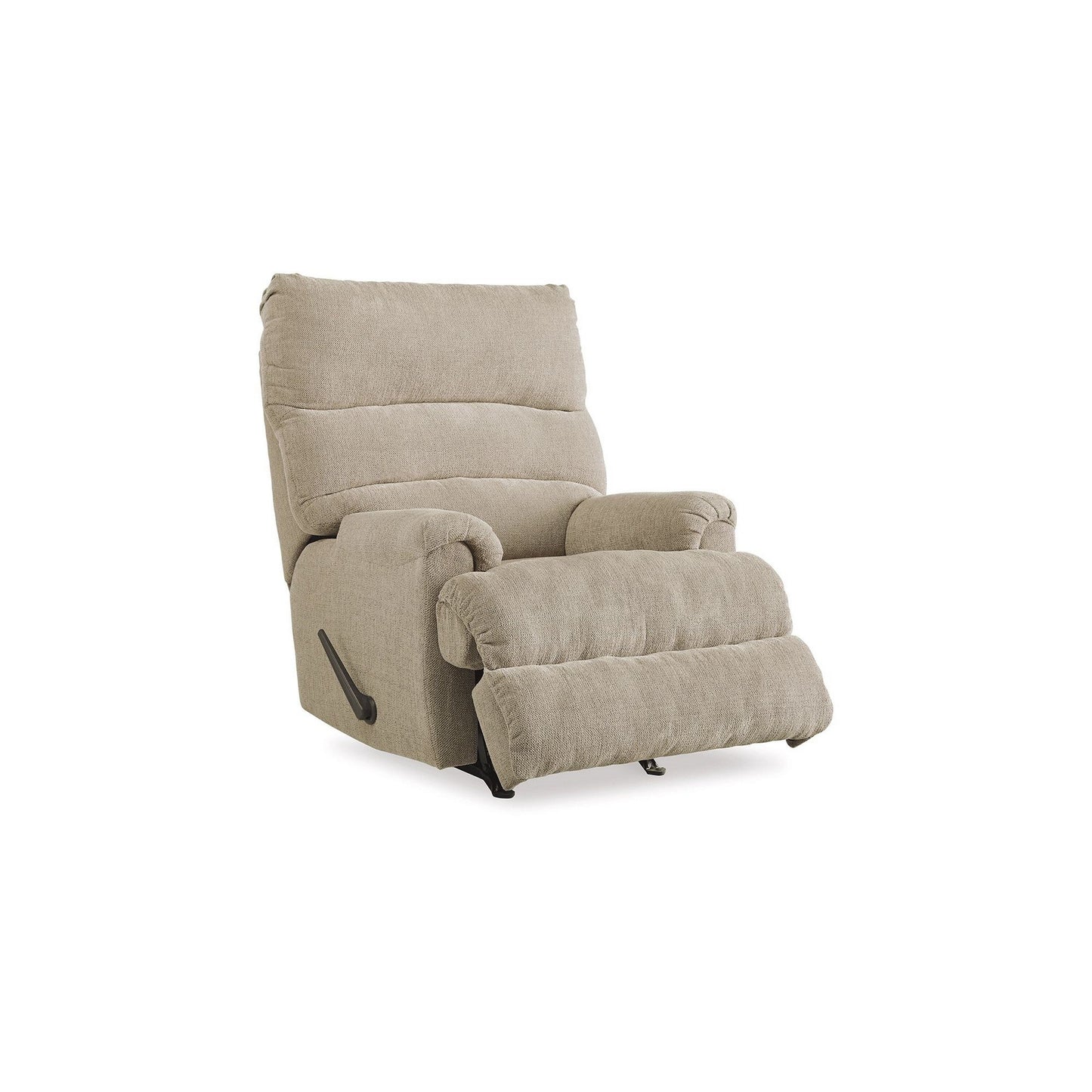 Fauteuil inclinable à bascule manuel Mansi, tissu polyester tissé tweed gris crépuscule
