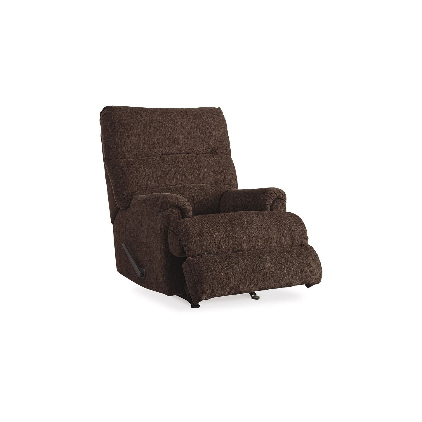 Fauteuil inclinable à bascule manuel Mansi, tissu polyester tissé tweed brun terre