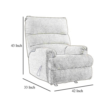 Fauteuil inclinable à bascule manuel Mansi, tissu polyester tissé tweed brun terre