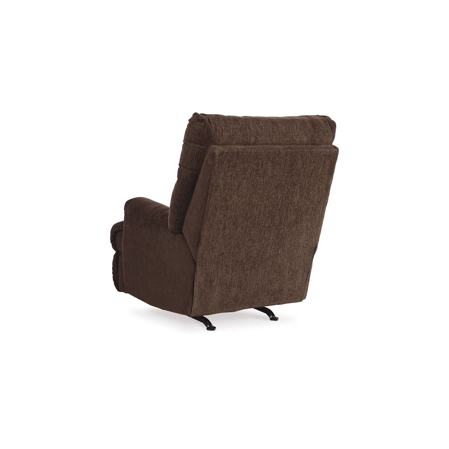Fauteuil inclinable à bascule manuel Mansi, tissu polyester tissé tweed brun terre