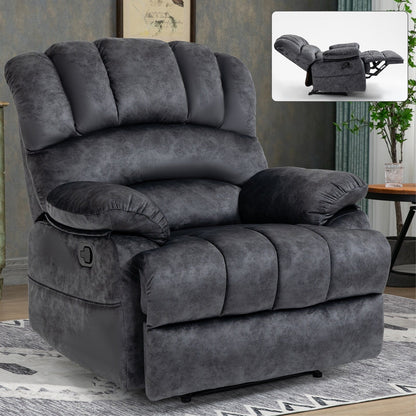 Fauteuil inclinable manuel en tissu pour salon – Fauteuil de salon confortable, design classique, structure robuste