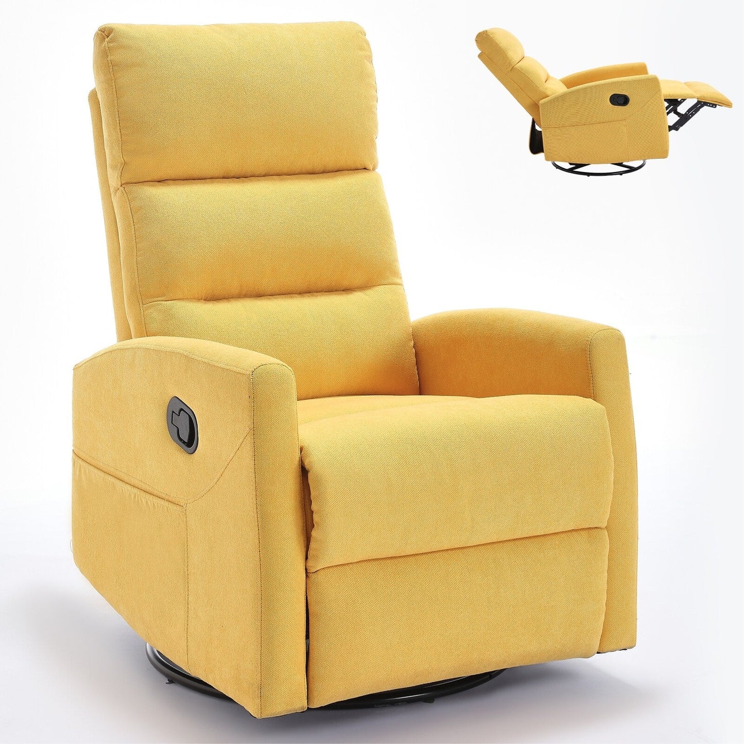 Fauteuil inclinable manuel pour adultes, pivotant à 360°, en tissu, pour chambre d'enfant, avec dossier coussiné.