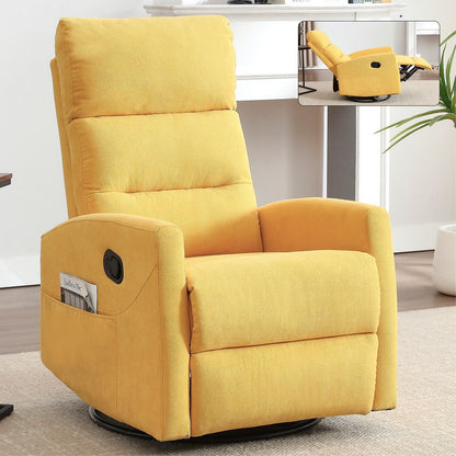 Fauteuil inclinable manuel pour adultes, pivotant à 360°, en tissu, pour chambre d'enfant, avec dossier coussiné.