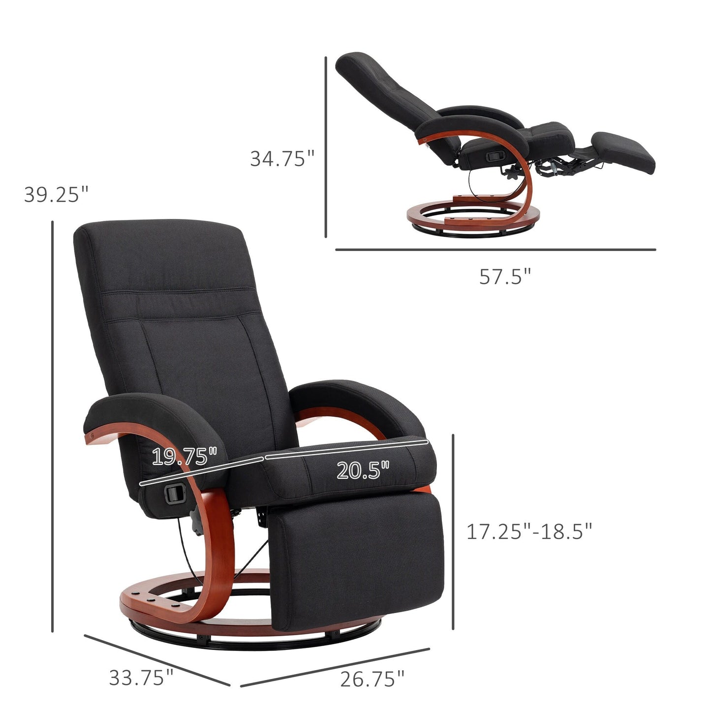 Fauteuil inclinable manuel pour adultes