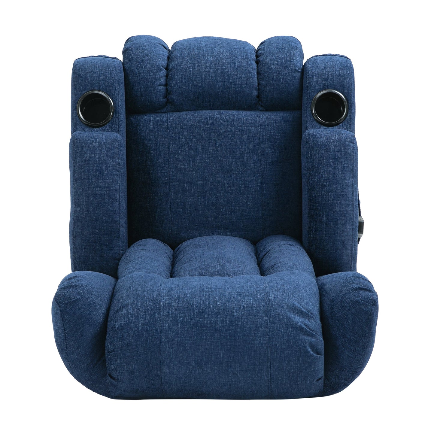 Fauteuil inclinable manuel avec 5 modes de massage, chauffage lombaire, deux porte-gobelets, télécommande et poche de rangement latérale