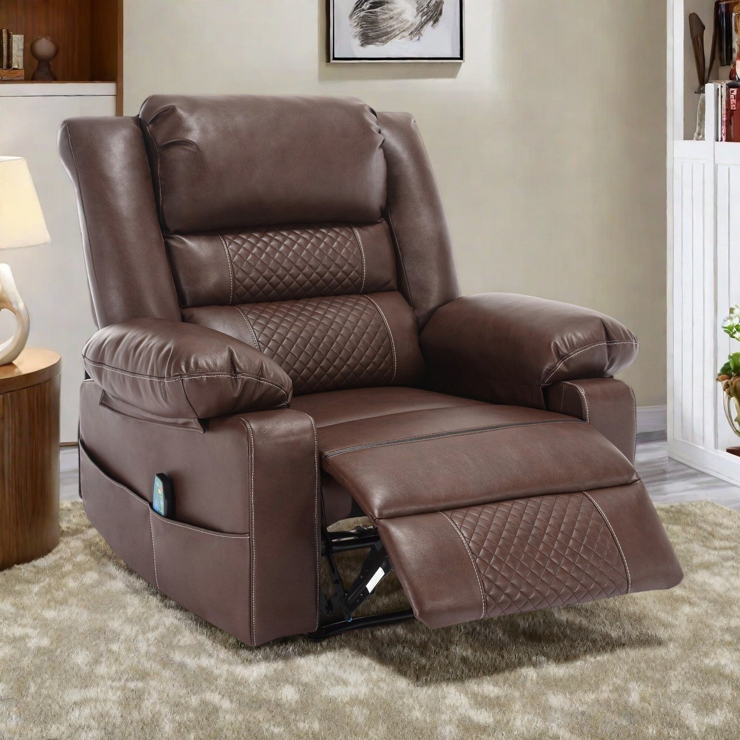 Fauteuil inclinable manuel avec massage à 8 points, chauffage lombaire et angles d'inclinaison multiples