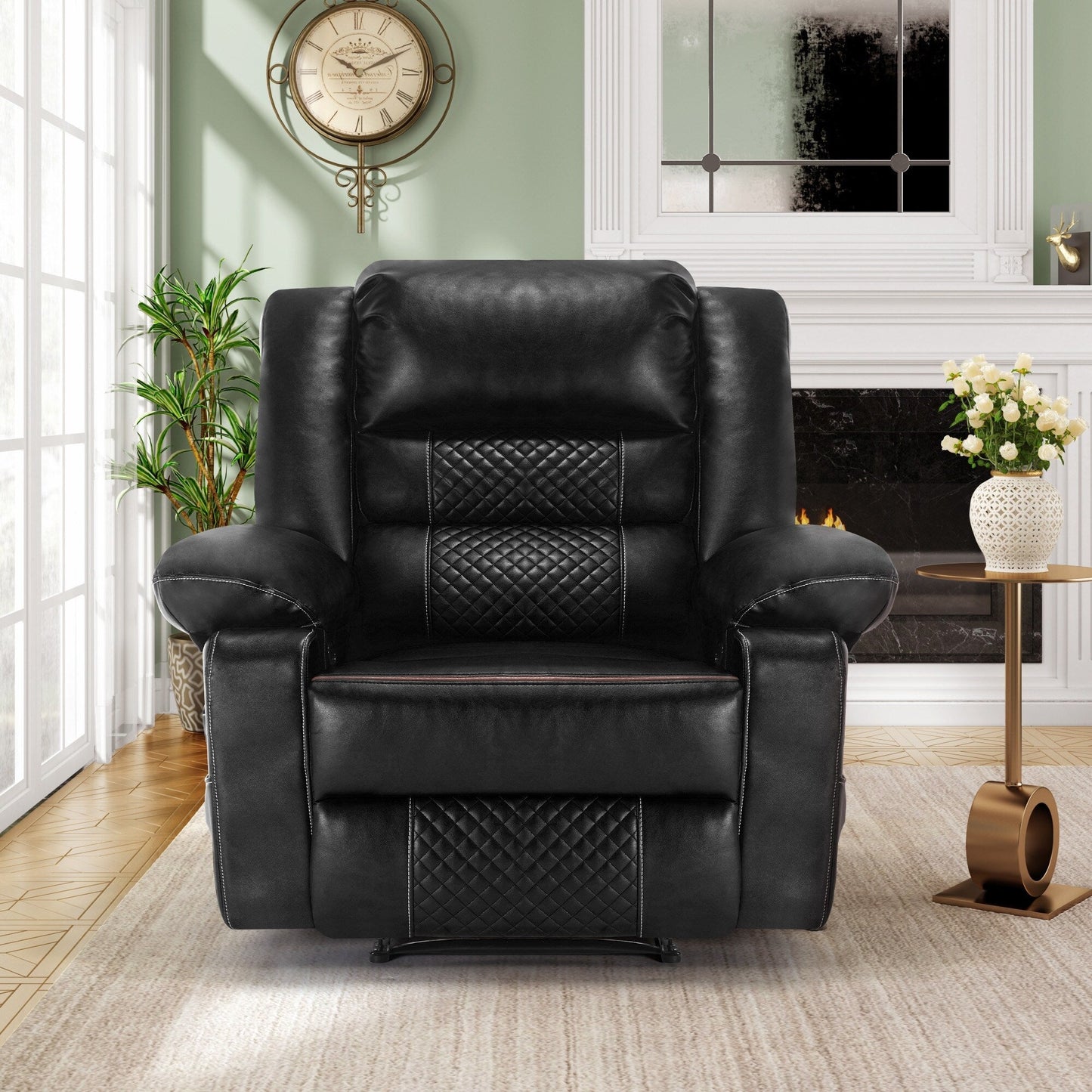 Fauteuil inclinable manuel avec massage à 8 points, chauffage lombaire et inclinaison multi-angles