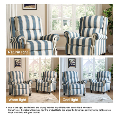 Ensemble de 2 fauteuils inclinables manuels avec garniture cloutée