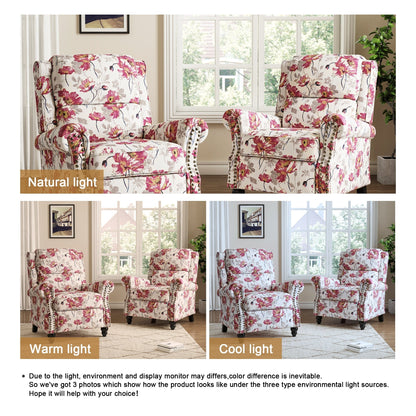 Ensemble de 2 fauteuils inclinables manuels avec garniture cloutée