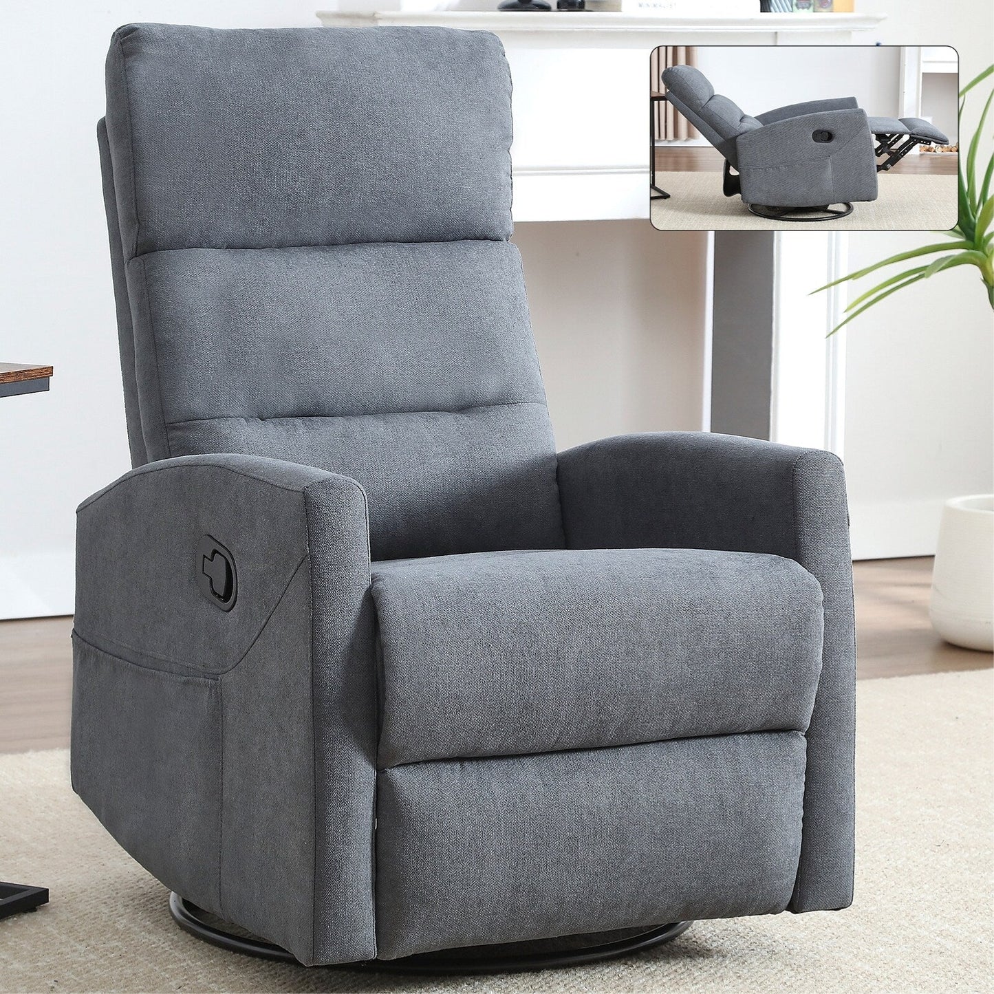 Fauteuil inclinable manuel avec bascule et pivot