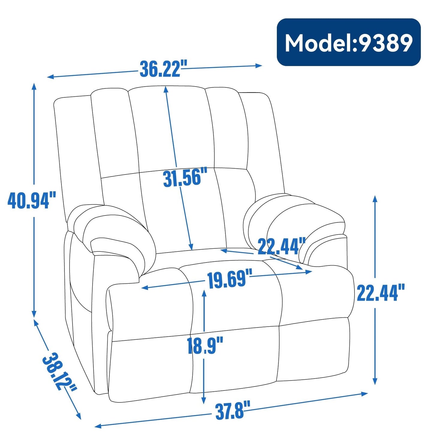 Fauteuil inclinable manuel avec bascule et pivot