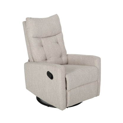 Fauteuil inclinable manuel, mécanisme coulissant et pivotant, tissu beige