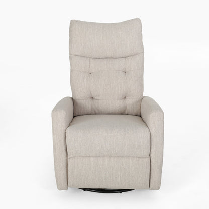 Fauteuil inclinable manuel, mécanisme coulissant et pivotant, tissu beige