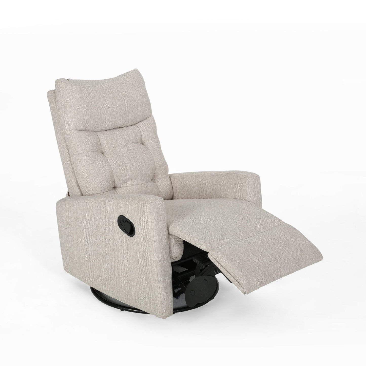 Fauteuil inclinable manuel, mécanisme coulissant et pivotant, tissu beige