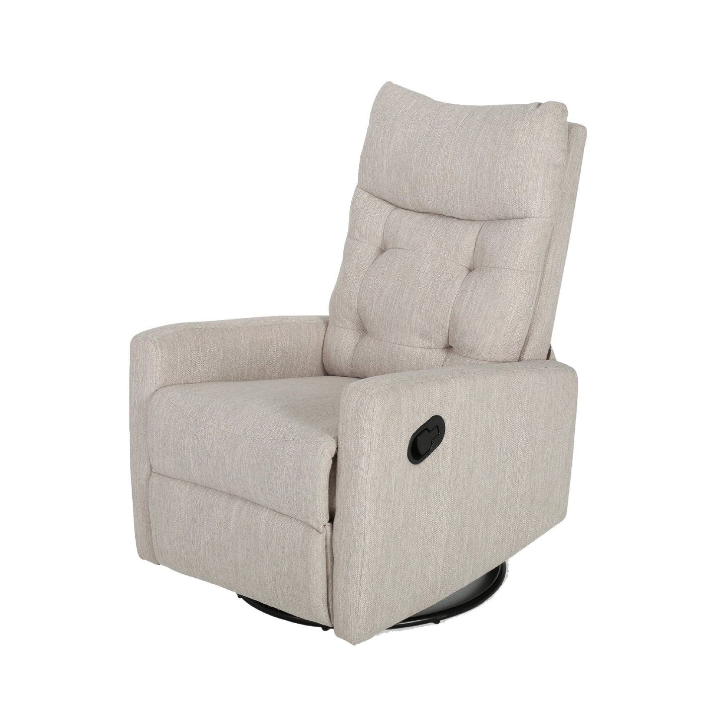 Fauteuil inclinable manuel, mécanisme coulissant et pivotant, tissu beige