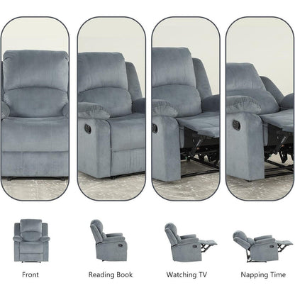 Fauteuil inclinable manuel, fauteuil inclinable simple rembourré en tissu doux pour salon et chambre à coucher