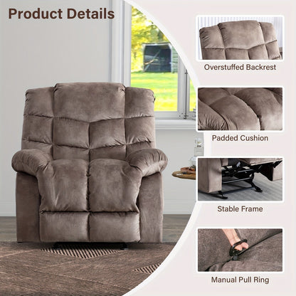 Canapé inclinable manuel en tissu respirant et rembourré pour le salon