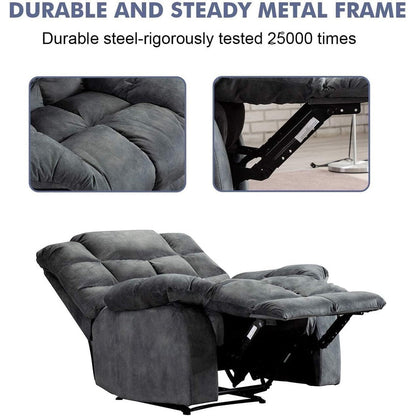 Canapé inclinable manuel en tissu respirant et rembourré pour le salon
