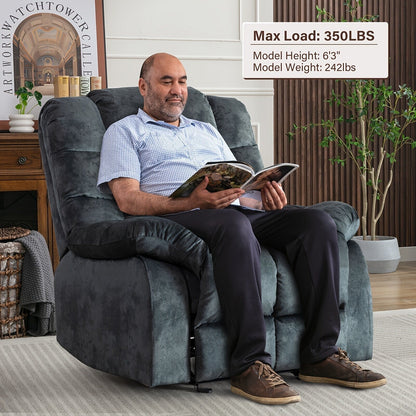 Canapé inclinable manuel en tissu respirant et rembourré pour le salon