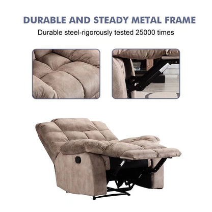 Canapé inclinable manuel en tissu respirant et rembourré pour le salon
