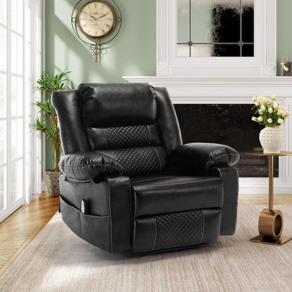 Fauteuil inclinable manuel avec massage à 8 points, fonction chauffante et cadre robuste pour un confort optimal au salon