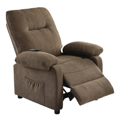 Fauteuil inclinable manuel avec massage chauffant, revêtement en tissu robuste et design portable pour une utilisation en salon