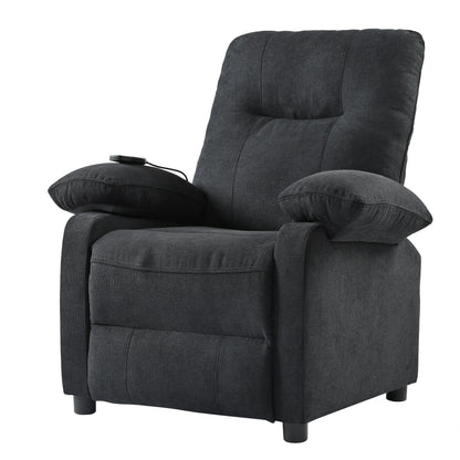 Fauteuil inclinable manuel avec massage chauffant, revêtement en tissu robuste et design portable pour une utilisation en salon