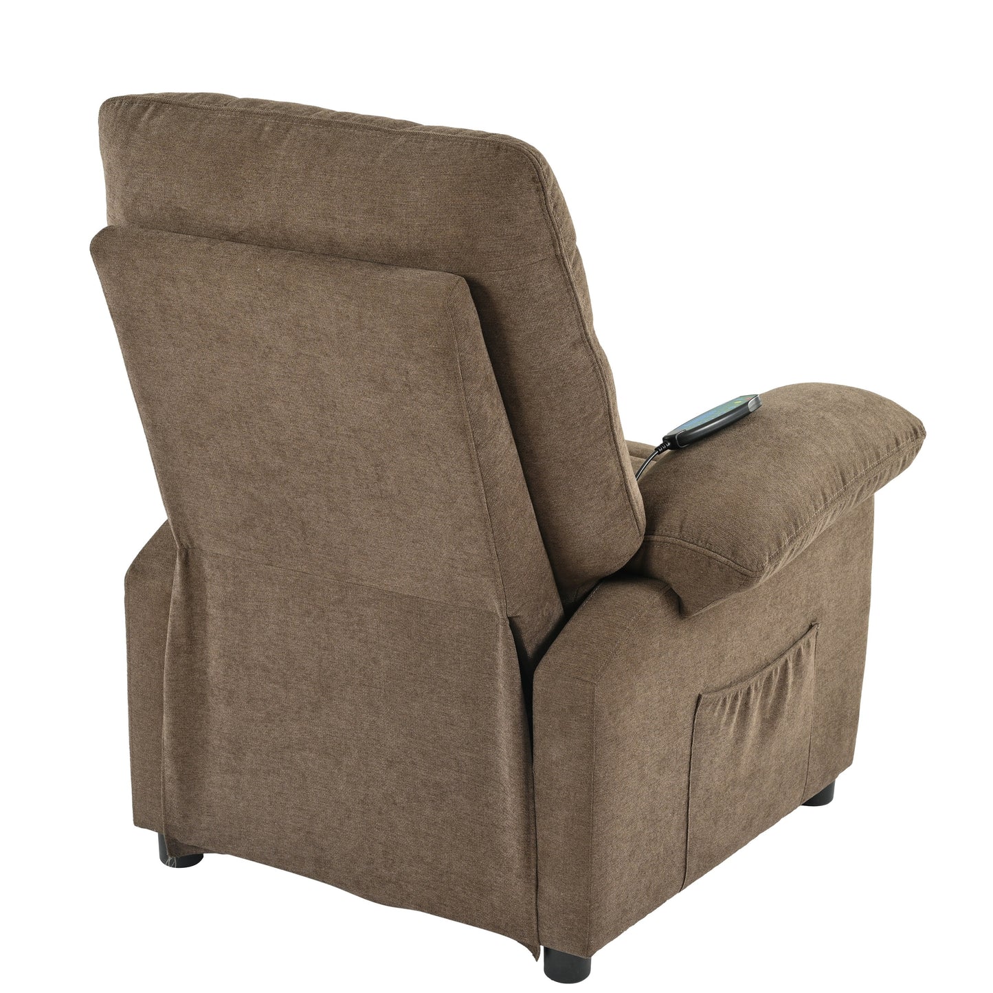 Fauteuil inclinable manuel avec massage chauffant, revêtement en tissu robuste et design portable pour une utilisation en salon