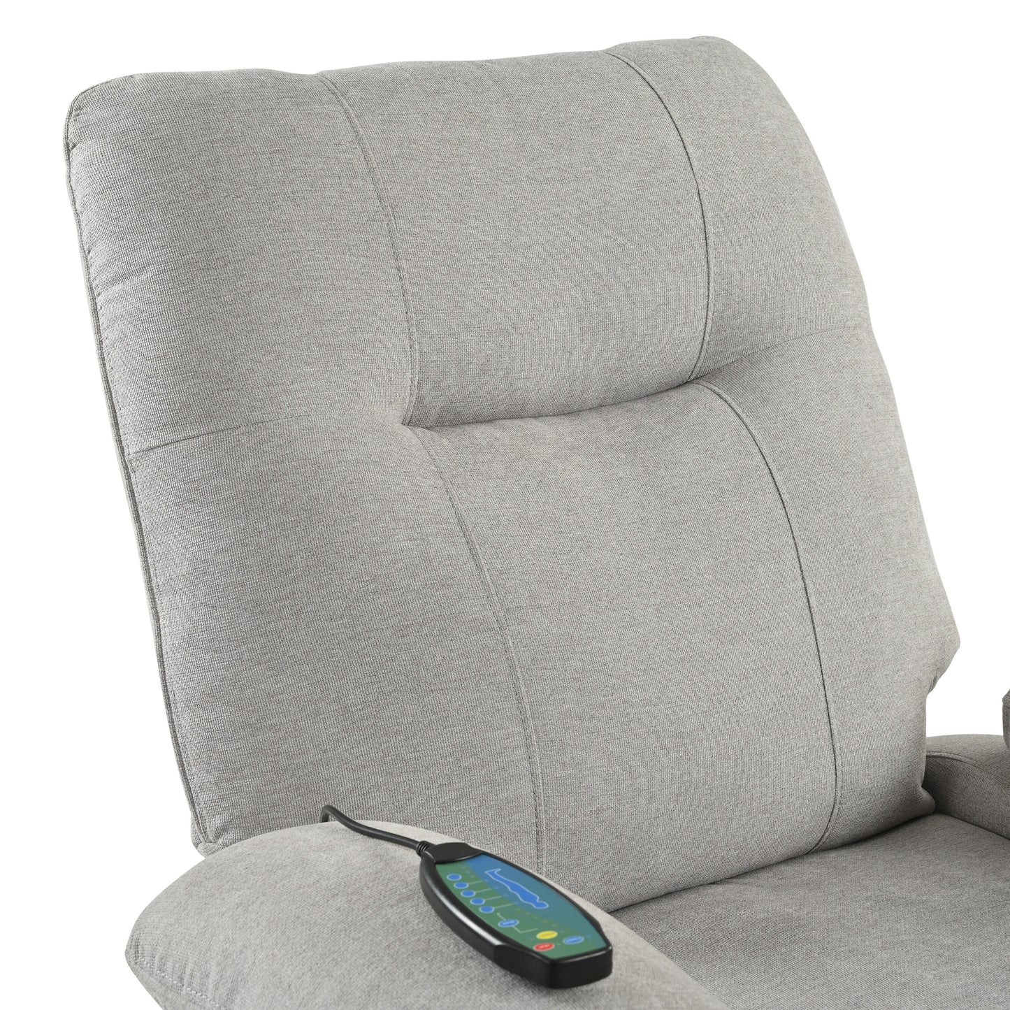 Fauteuil inclinable manuel avec massage chauffant, revêtement en tissu robuste et design portable pour une utilisation en salon