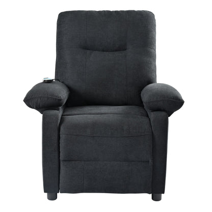Fauteuil inclinable manuel avec massage chauffant, revêtement en tissu robuste et design portable pour une utilisation en salon